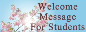 welcome message for students